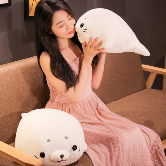 60CM Cute White Fat Seal Soft Pillow Plush Stuffed Toy Ocean Animals Dolls Mascot Birthday Xmas Gift
