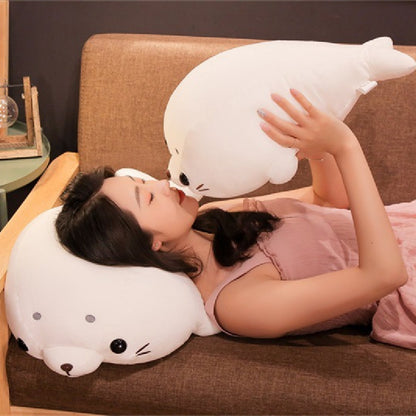 60CM Cute White Fat Seal Soft Pillow Plush Stuffed Toy Ocean Animals Dolls Mascot Birthday Xmas Gift