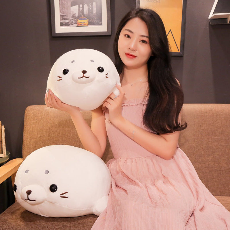 60CM Cute White Fat Seal Soft Pillow Plush Stuffed Toy Ocean Animals Dolls Mascot Birthday Xmas Gift