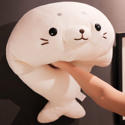 60CM Cute White Fat Seal Soft Pillow Plush Stuffed Toy Ocean Animals Dolls Mascot Birthday Xmas Gift