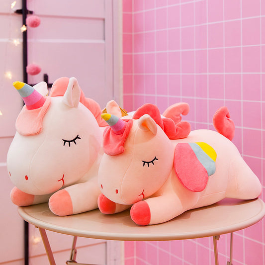 Unicorn Stuffed Animal Pillows Toy Cartoon Soft Stuffed Animals Dolls Mascot Birthday Xmas Gift Pink Decor