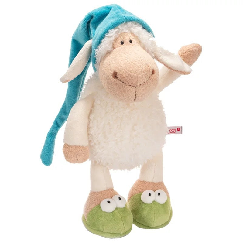 35CM Sleeping Hat Sheep Doll Plush Toys Stuffed Cute Alpaca Animal Dolls For Kids Children Birthday Xmas Gift