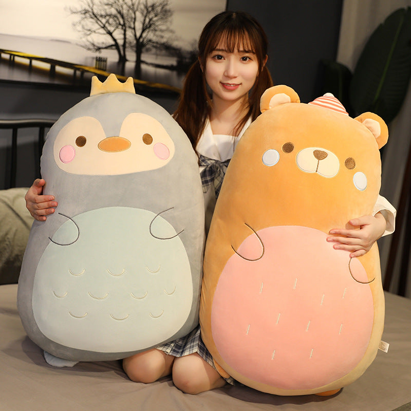 80CM Cute Dinosaur Bear Pig Penguin Plush Toys Pillow Cartoon Soft Stuffed Animal Dolls Mascot Birthday Xmas Gifts