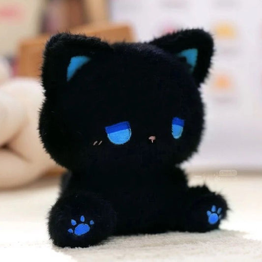 16CM Black Cat Plush Toys Cartoon Soft Stuffed Plushies Animal Dolls Mascot Birthday Xmas Gift For Kids