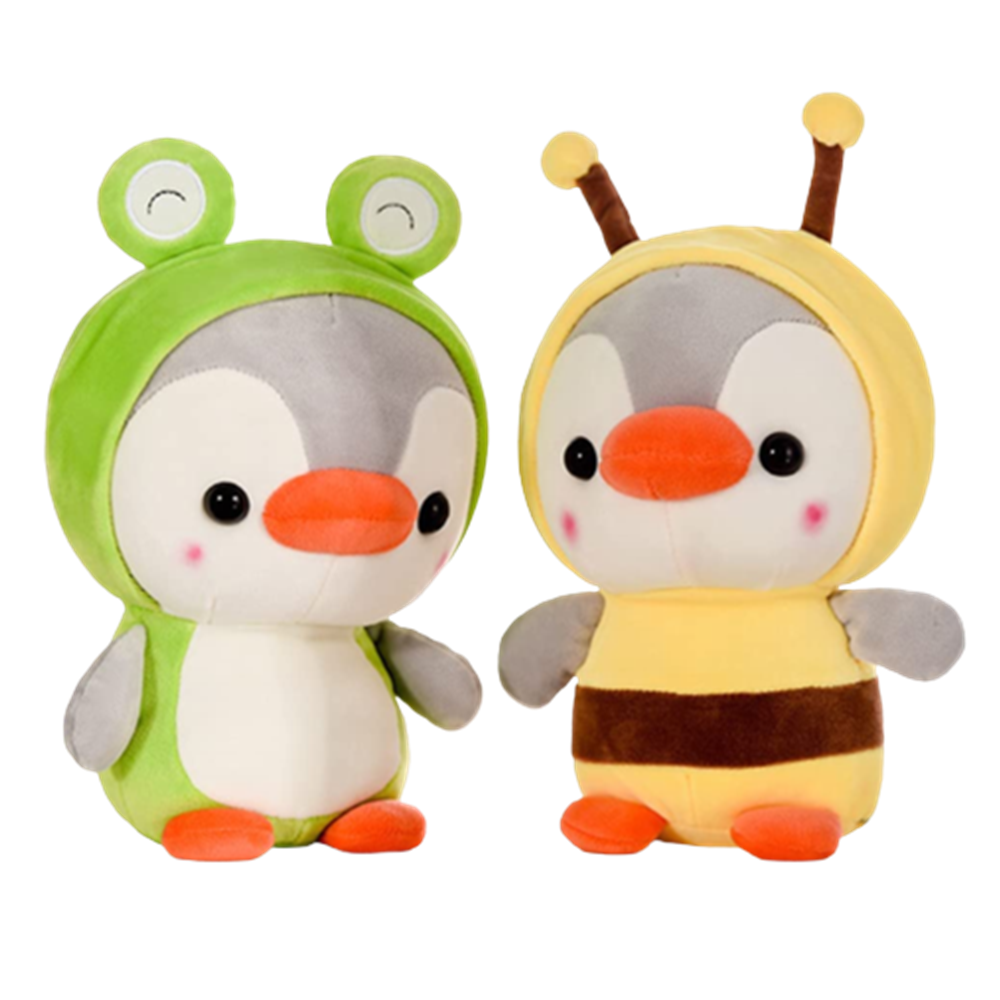 Lovely Cosplay Frog Penguin Toys Soft Dolls Stuffed Kawaii Animals Accompanying Dolls Birthday Gift For Kids Baby Mascot Halloween Gifts