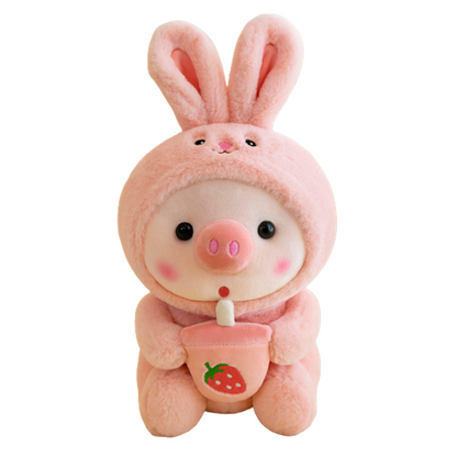 Stuffed Animals Pig Cosplay Rabbit Soft Christmas Dolls Kawaii Toy Birthday Gift For Kids Baby Mascot Halloween Xmas Gifts