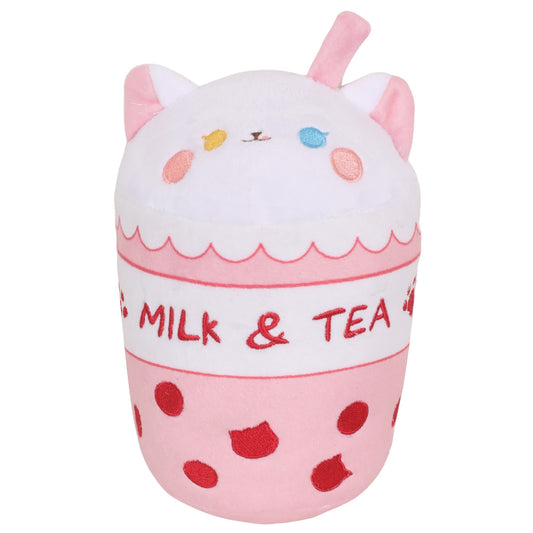 20CM Cartoon Pink Milk Tea Cat Cup-Sape Plush Toys Soft Stuffed Animals Dolls Mascot Birthday Xmas Gift-Original