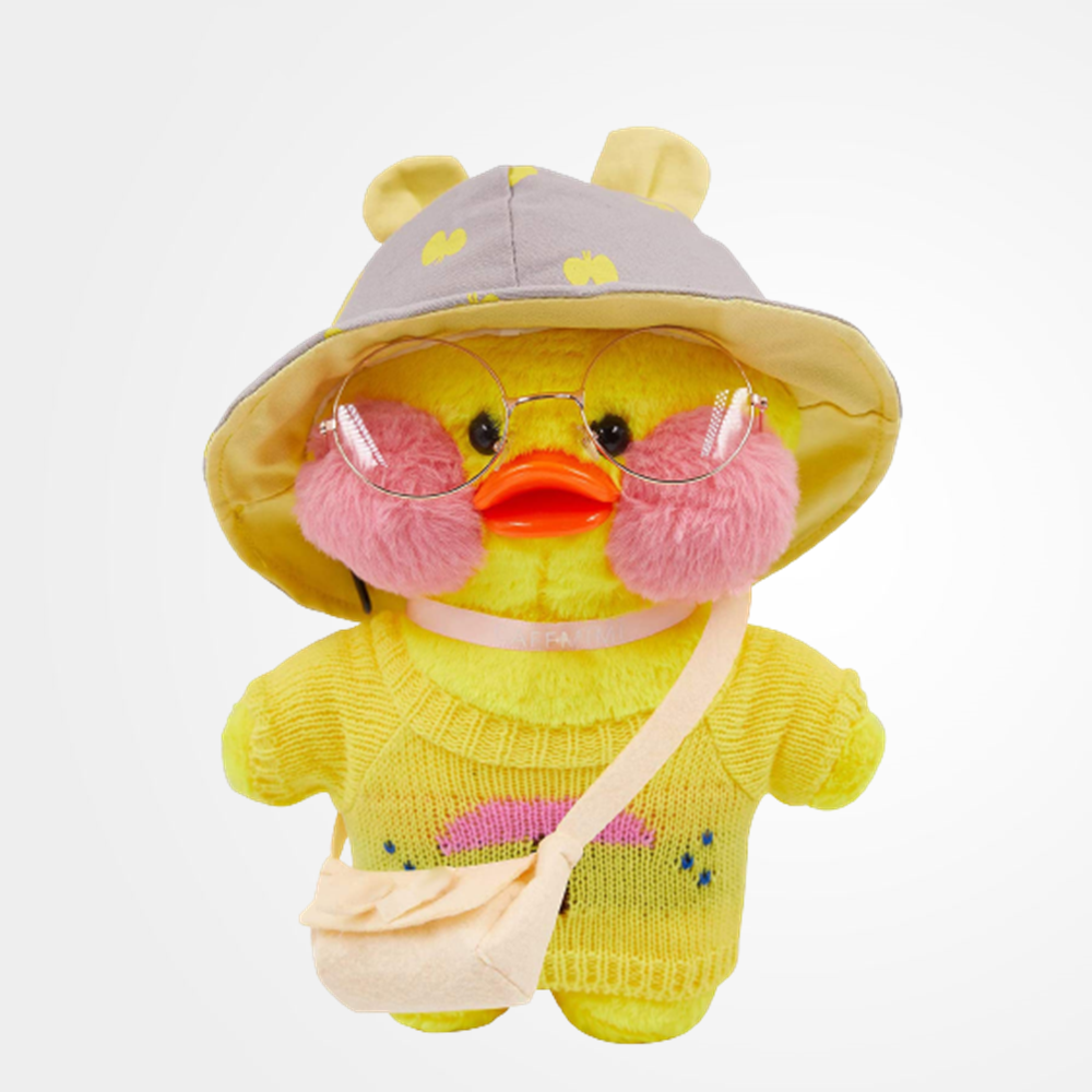 Cartoon Yellow Duck Soft Toy Coat Christmas Kawaii Toy Birthday Gift For Kids Baby Mascot Halloween Xmas Dolls Gifts Stuffed Animals