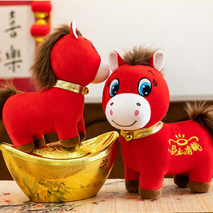 20CM Red Horse Stuffed Animal Plush Toys Soft Doll For Boys Girls Great&nbsp;New Year Gift