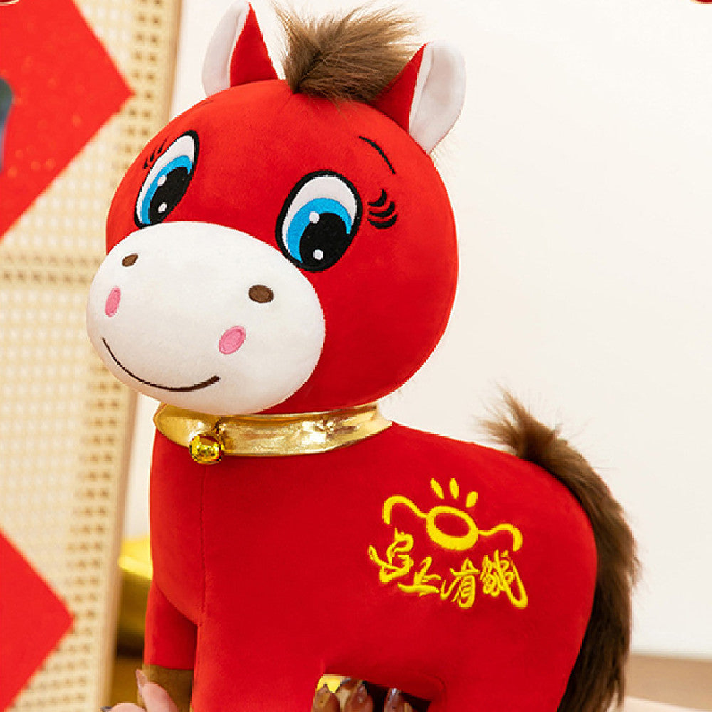 20CM Red Horse Stuffed Animal Plush Toys Soft Doll For Boys Girls Great&nbsp;New Year Gift