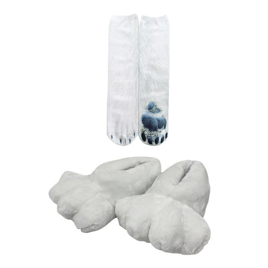 White Rabbit Plush Slipper Animals Carton Plush Shoes For Adult Winter Warm Cozy Fluffy House Slippers
