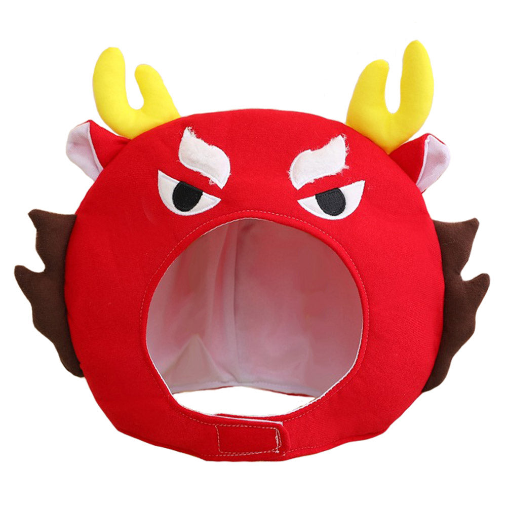 39CM Dragon Cartoon Headgear Decor Hat Festival Headwear Animals Mascot New Year Gift