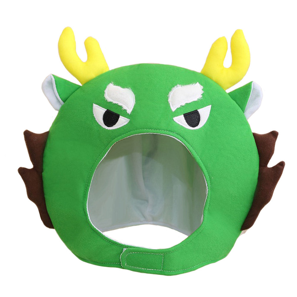 39CM Dragon Cartoon Headgear Decor Hat Festival Headwear Animals Mascot New Year Gift