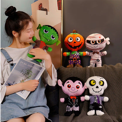 Pumpkin Plush Toys Halloween Skeletons Vampires Mummies Horror Dolls Cartoon Soft Stuffed Gift Home Decoration