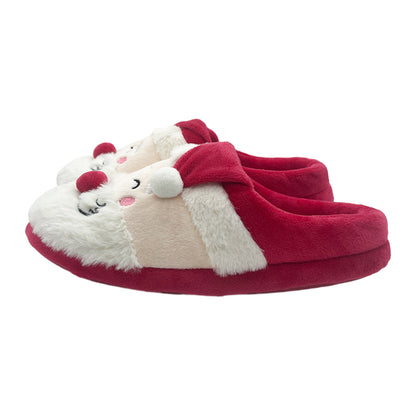 Red Santa Claus Plush Slipper Carton Plush Shoes For Adult Winter Warm Cozy Fluffy Christmas House Slippers