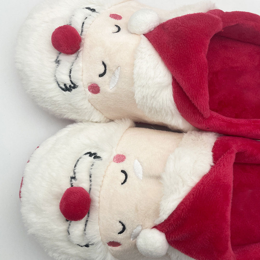 Red Santa Claus Plush Slipper Carton Plush Shoes For Adult Winter Warm Cozy Fluffy Christmas House Slippers