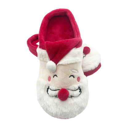 Red Santa Claus Plush Slipper Carton Plush Shoes For Adult Winter Warm Cozy Fluffy Christmas House Slippers