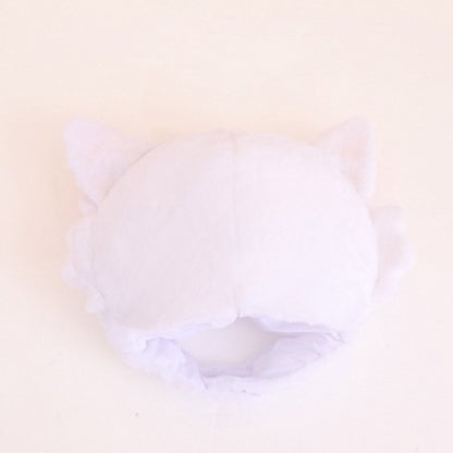 White Cat Headgear Decor Hat Party Headwear Stuffed Animals Mascot Photo Prop Halloween Birthday Gift