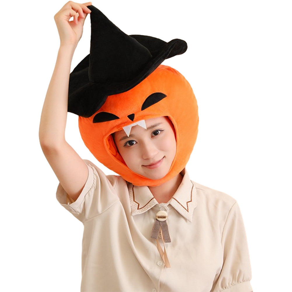 Halloween Pumpkin Headgear Decor Hat Party Headwear Stuffed Food Vegetable Mascot Photo Prop Birthday Gift