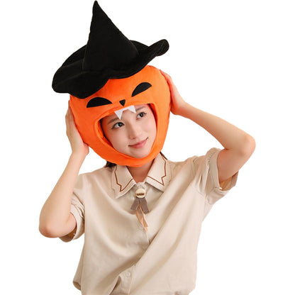 Halloween Pumpkin Headgear Decor Hat Party Headwear Stuffed Food Vegetable Mascot Photo Prop Birthday Gift