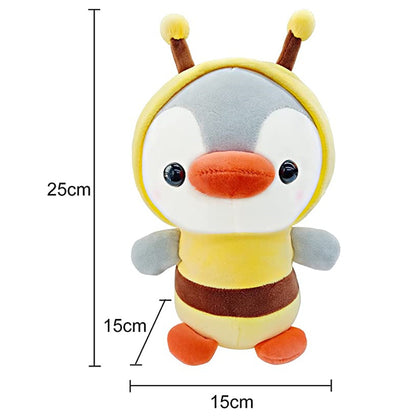 Lovely Cosplay Bees Penguin Toys Soft Stuffed Dolls Kawaii Animals Accompanying Dolls Birthday Gift For Kids Baby Mascot Halloween Gifts