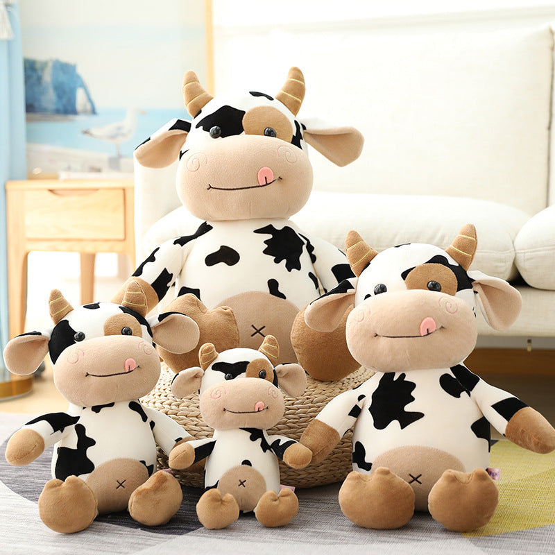 50CM Cow Plush Toy Animal Cow Stuffed Doll For Kids Birthday Gift Soft Fluffy Friend Hugging Cushion