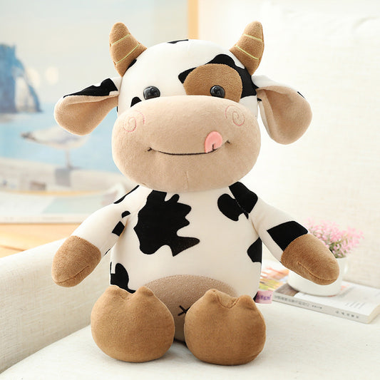 50CM Cow Plush Toy Animal Cow Stuffed Doll For Kids Birthday Gift Soft Fluffy Friend Hugging Cushion