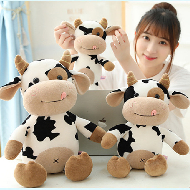 50CM Cow Plush Toy Animal Cow Stuffed Doll For Kids Birthday Gift Soft Fluffy Friend Hugging Cushion