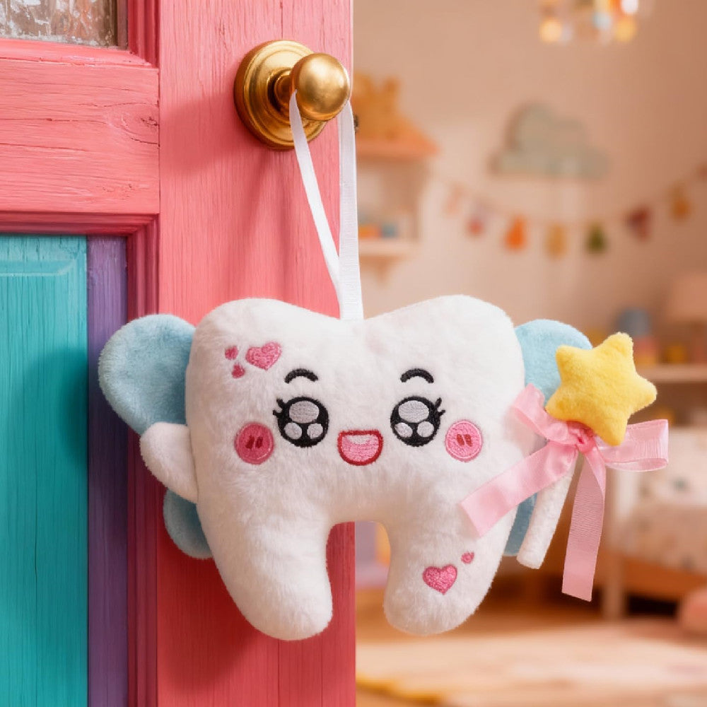 22CM Tooth Fairy Pillow Soft Plush Toys For Girls With Detachable Wand Bowknot Pocket Keepsake Lost Teeth Doll Gift