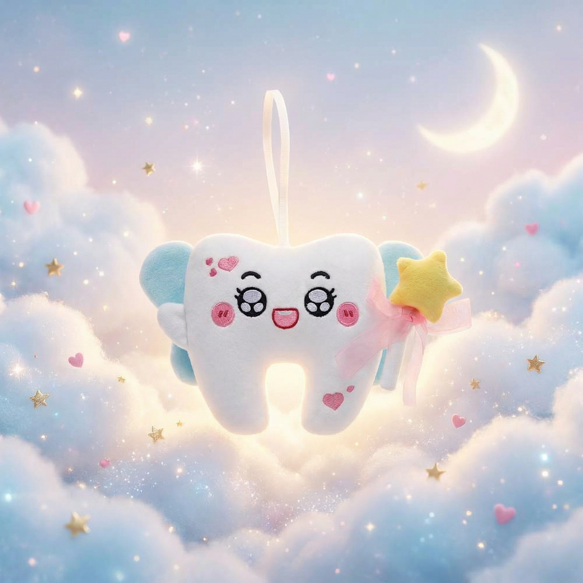 22CM Tooth Fairy Pillow Soft Plush Toys For Girls With Detachable Wand Bowknot Pocket Keepsake Lost Teeth Doll Gift