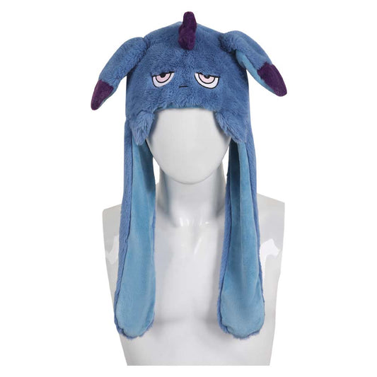 Blue Plush Hat Depresso Cosplay Cap For Adult Winter Warm Cozy Fluffy Ears Moving Plush Hat