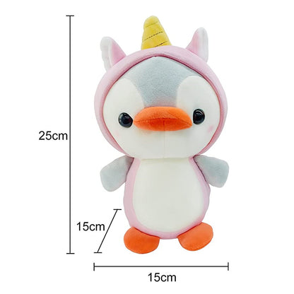 Lovely Cosplay Unicorn Penguin Toys Soft Stuffed Dolls Kawaii Animals Accompanying Dolls Birthday Gift For Kids Baby Mascot Halloween Gifts