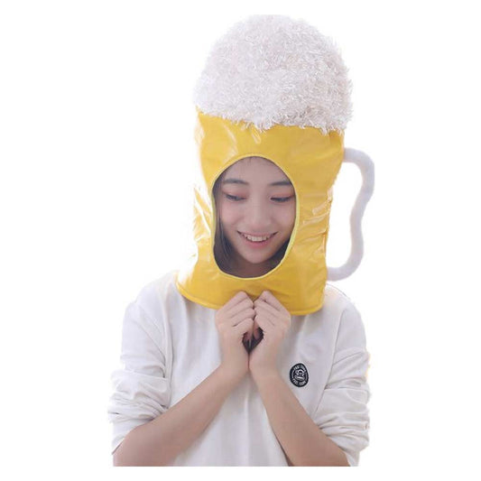 Yellow Beer Festival Beer Hat Headgear Decor Party Headwear Stuffed Mascot Photo Prop Birthday Halloween Gift