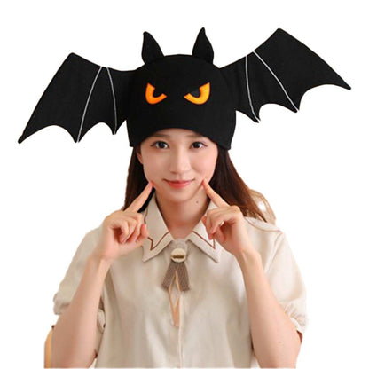 Black Bat Headgear Decor Hat Party Headwear Stuffed Animals Mascot Photo Prop Halloween Birthday Gift