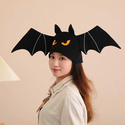 Black Bat Headgear Decor Hat Party Headwear Stuffed Animals Mascot Photo Prop Halloween Birthday Gift