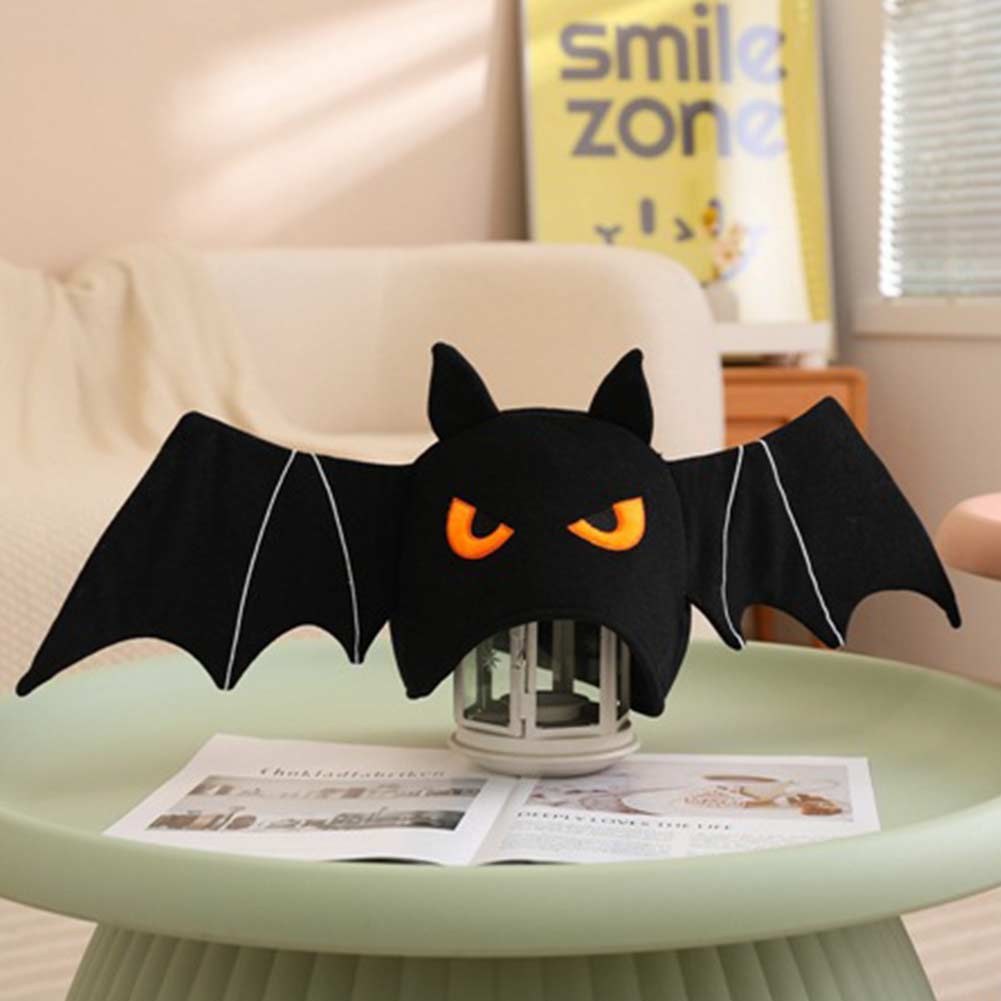 Black Bat Headgear Decor Hat Party Headwear Stuffed Animals Mascot Photo Prop Halloween Birthday Gift