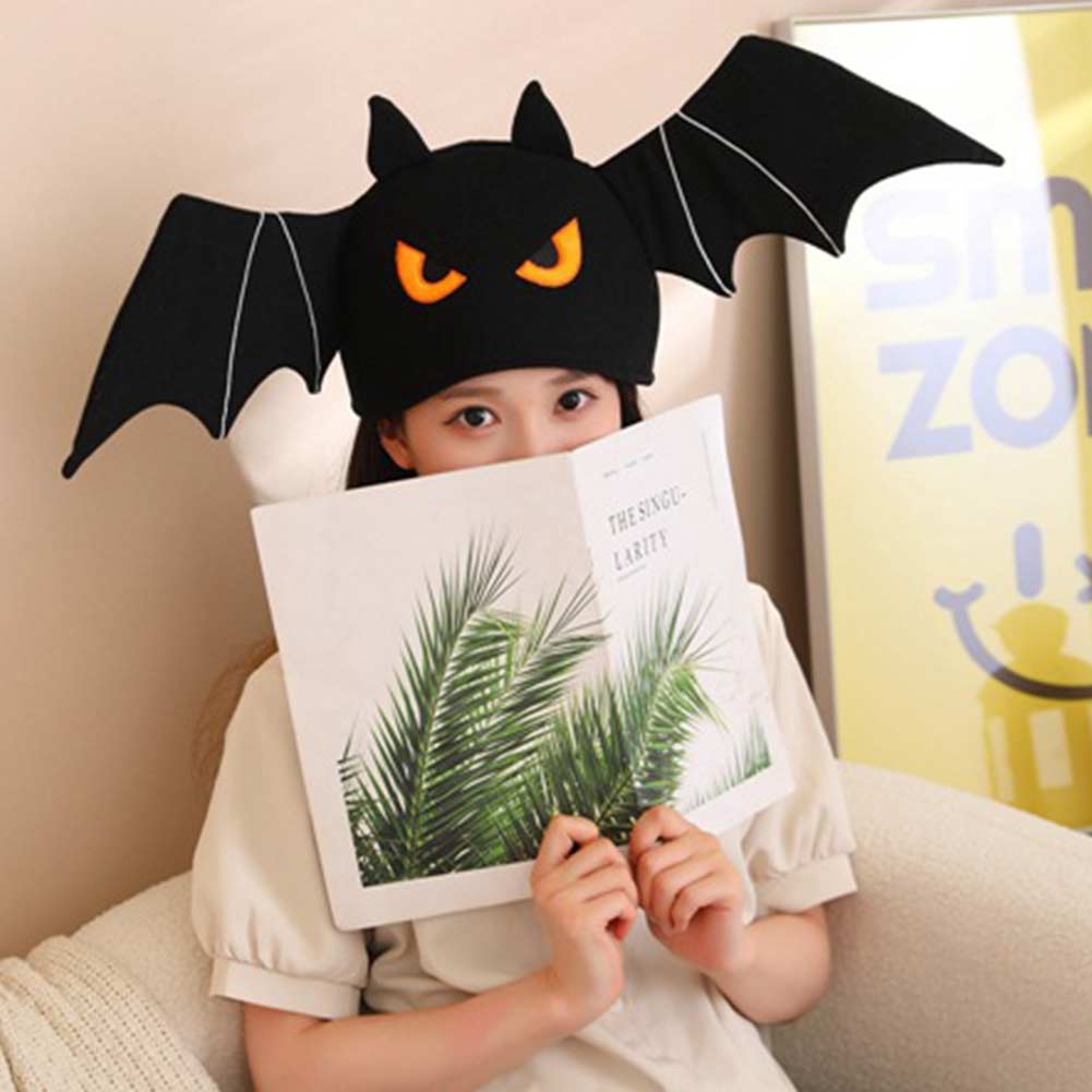 Black Bat Headgear Decor Hat Party Headwear Stuffed Animals Mascot Photo Prop Halloween Birthday Gift