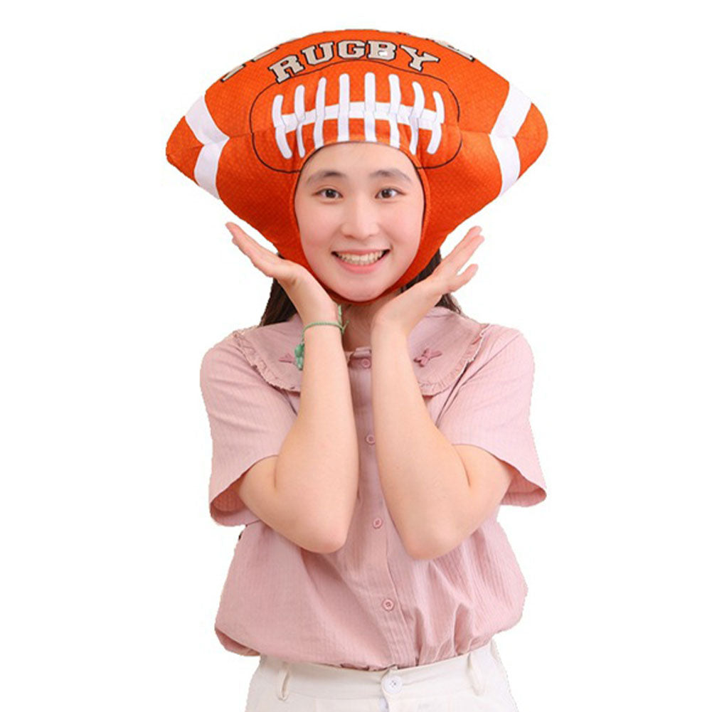 Halloween Rugby Headgear Decor Hat Party The Ball Headwear Stuffed Mascot Photo Prop Birthday Gift