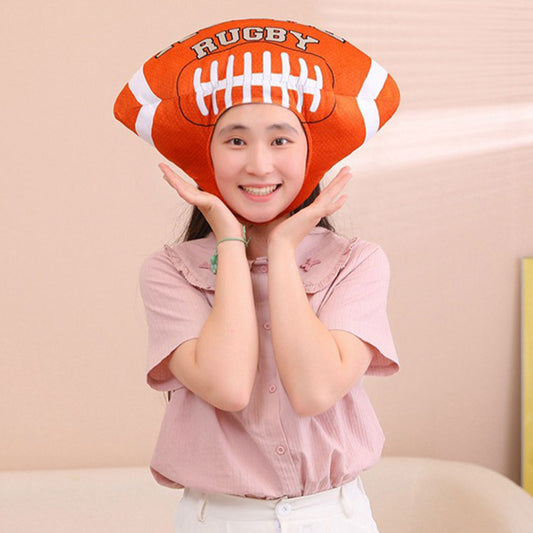 Halloween Rugby Headgear Decor Hat Party The Ball Headwear Stuffed Mascot Photo Prop Birthday Gift