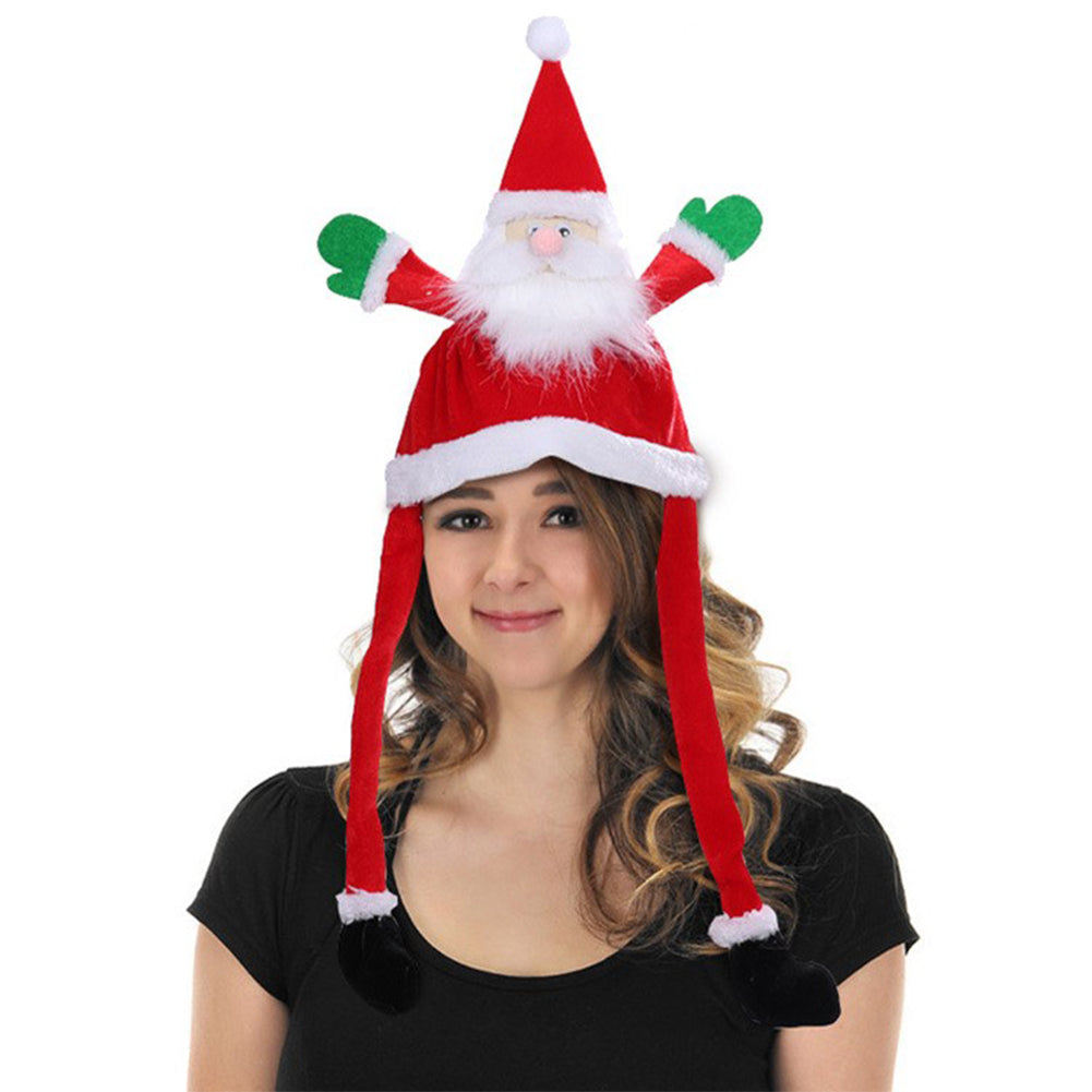 Christmas Santa Claus Hat Headgear Decor Party Headwear Stuffed Festival Mascot Photo Prop Birthday Gift