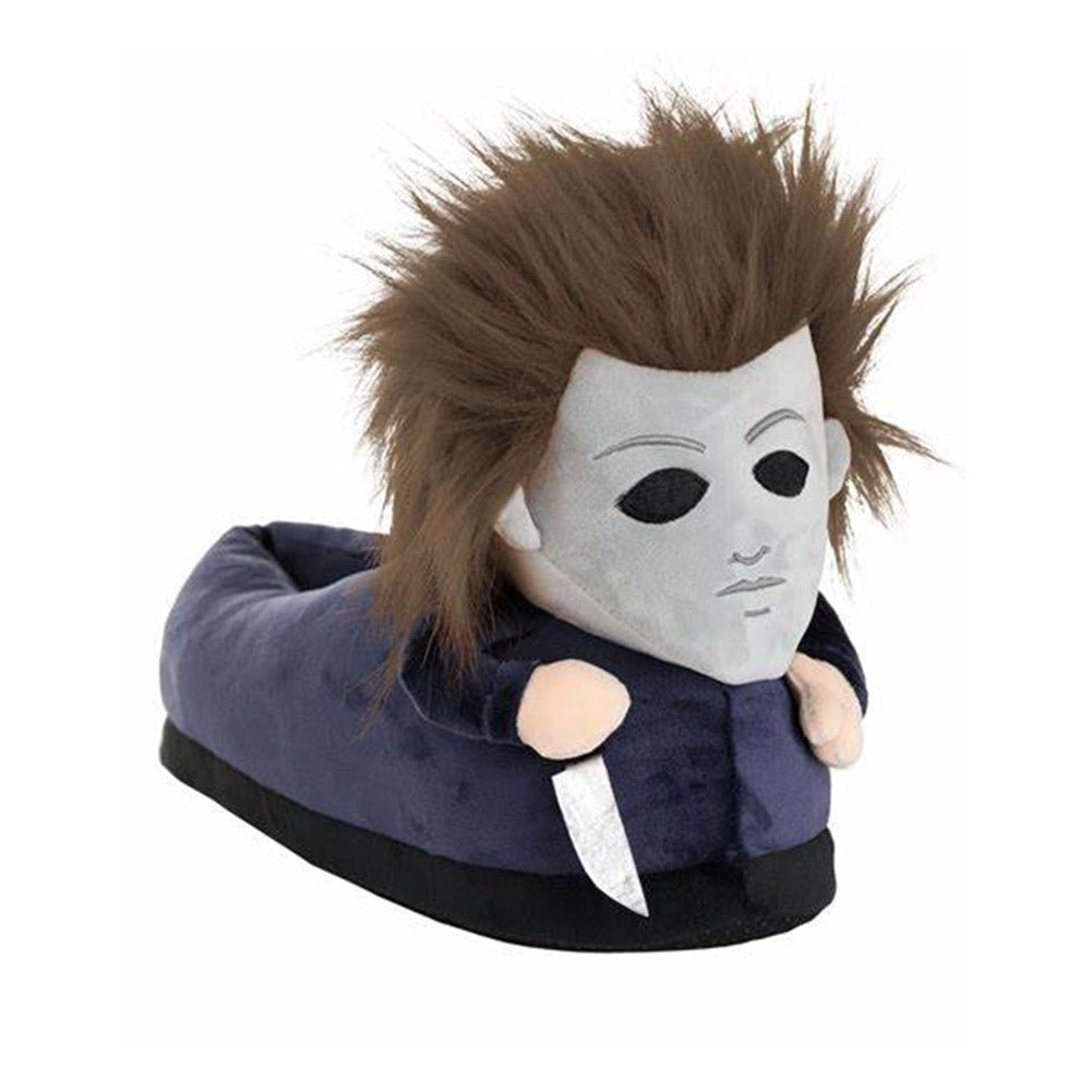 Horror Killer Michael Myers Cosplay Plush Slipper Shoes For Adult Winter Warm Cozy Fluffy House Slippers Plush Shoes