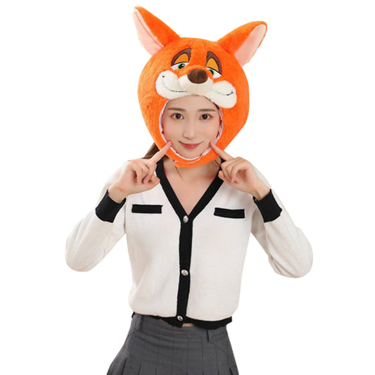 Cute Fox Headgear Decor Hat Party Headwear Stuffed Animals Mascot Photo Prop Birthday Gift