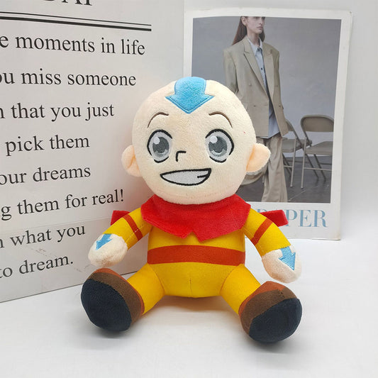 25CM Aang Cosplay Plush Toys Cartoon Soft Stuffed Dolls Mascot Birthday Xmas Gift
