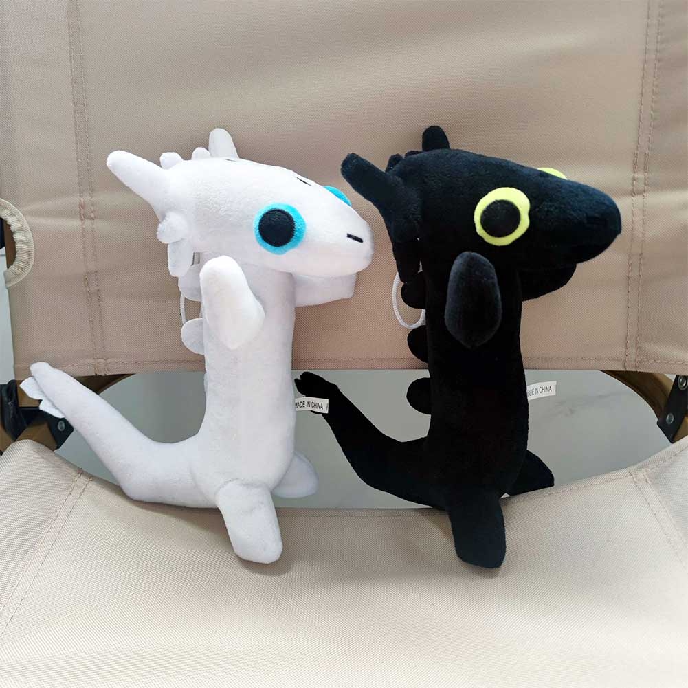 25CM Dancing Dragon Black And White  Cosplay Plush Toys Cartoon Soft Stuffed Dolls Mascot Birthday Xmas Gift