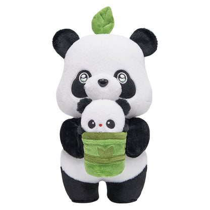 27CM Panda Animal Pillow Soft Cute Big Small Panda Bamboo Tube Set Stuffed Toy Birthday Party Xmas Gifts 10inch