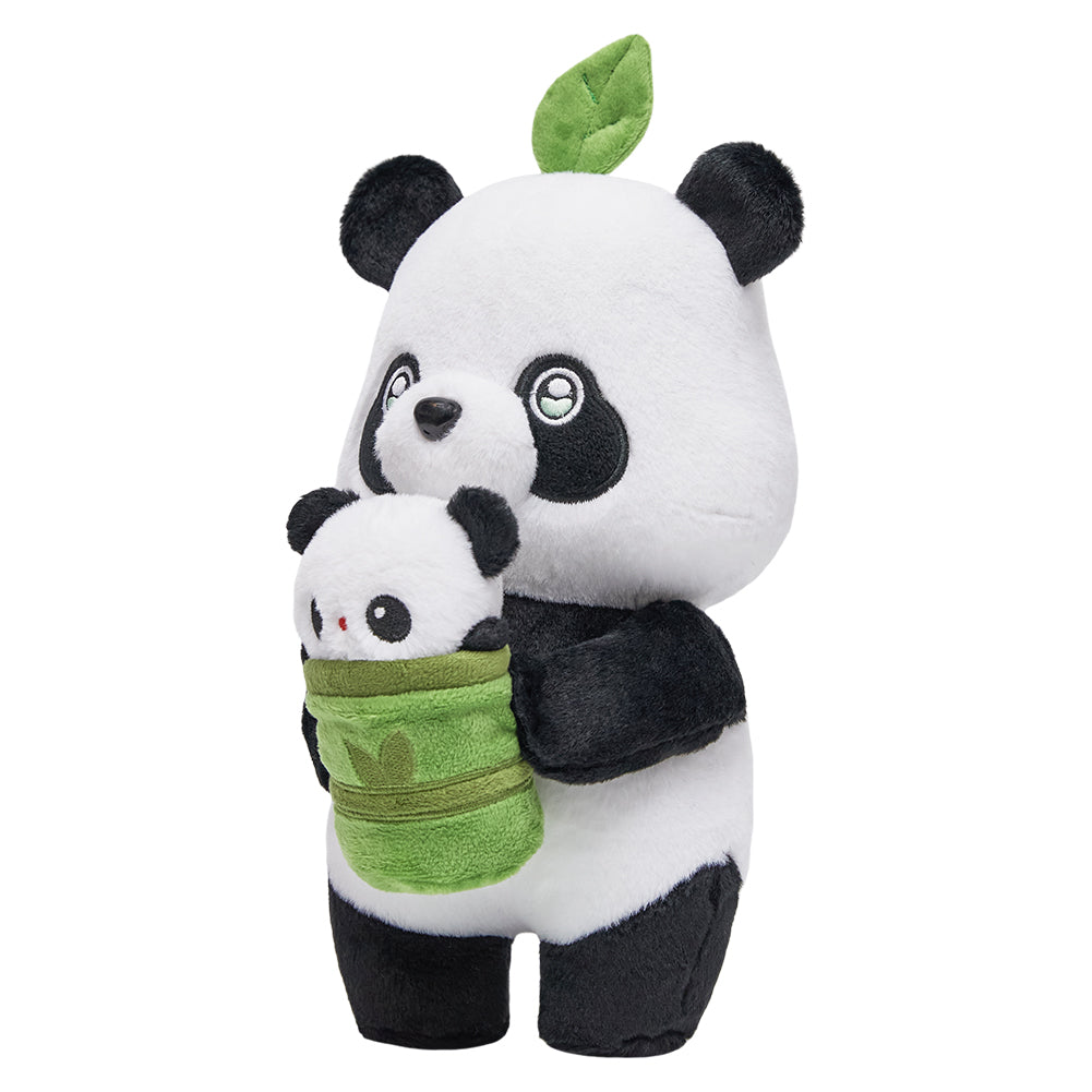 27CM Panda Animal Pillow Soft Cute Big Small Panda Bamboo Tube Set Stuffed Toy Birthday Party Xmas Gifts 10inch