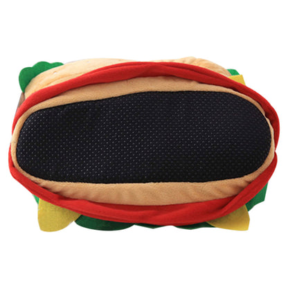 Cute Hamburger Food Plush Slipper Carton Plush Shoes For Adult Winter Warm Cozy Fluffy House Slippers