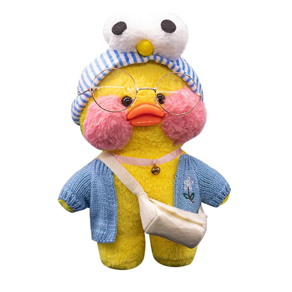 Stuffed Animals Cartoon Blue Duck Soft Toy Coat Christmas Kawaii Yellow Toy Birthday Gift For Kids Baby Mascot Halloween Xmas Dolls Gifts