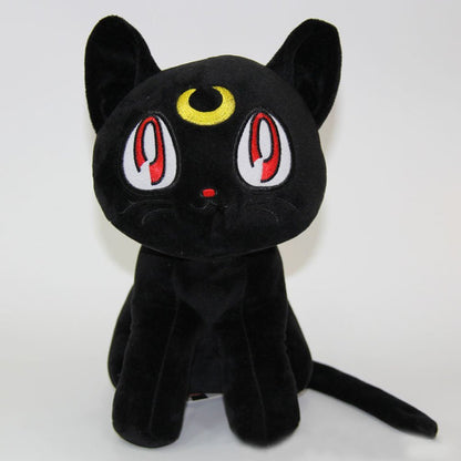 Black Moon Cat Luna Plush Toys Cartoon Soft Stuffed Dolls Mascot Birthday Xmas Gift Halloween Props