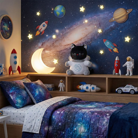 30CM Kawaii Spacesuit Black Cat Plush Toys Soft Stuffed Animals Dolls Pillow For Kids Adult Festival Gift